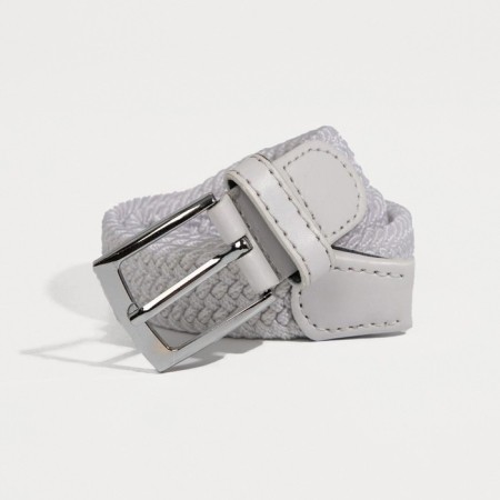 Building belt, width 2.5 cm, metal buckle, white color