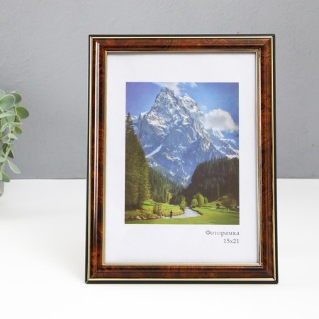 Photo frame Plastic "Office" 15x21 cm, Karelian birch