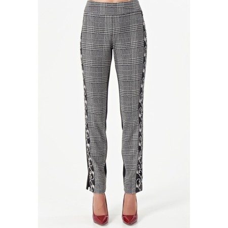 Female trousers, size 42, black color, white-2