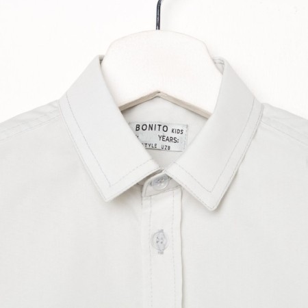 School shirt for a boy, gray color, height 128 cm-8