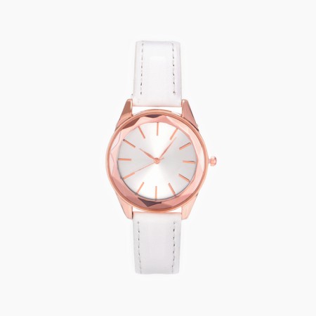 Women's watches of female “Piasterra”, dial d-3.3 cm, eco-leather strap, white-1