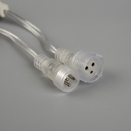 Garland "fringe" 3 × 0.6 m, IP44, UMS, transparent thread, 160 LED, yellow glow, white flicker, 220 V-4