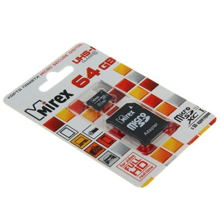 MIREX MICROSD memory map, 64 GB, SDXC, UHS-I, class 10, with an SD adapter-1