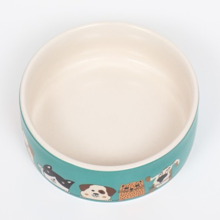 Ceramic bowl "cats-dogs" on a blue background 250ml, 11.5 x 5 cm-2