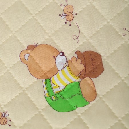 Bear blanket behind honey 110x140cm, beige, calico 120g/m, hl 100%-4