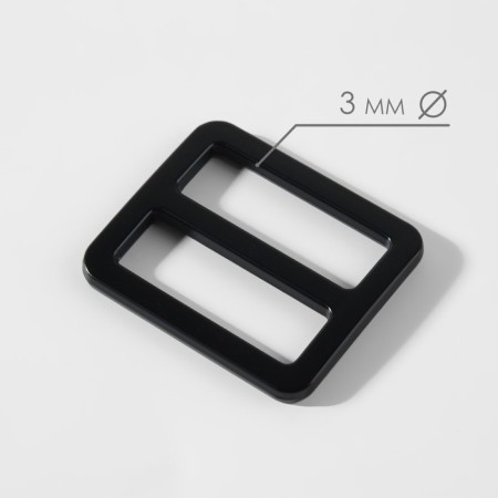 The buckle is regulatory, two -sided, internal width - 25 mm, thickness - 3 mm, 5 pcs, black matte color-1