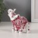 Souvenir Polystone "White Elephant. Burgundy Popon with Flower and Straza" 9x4.8x9.5 cm