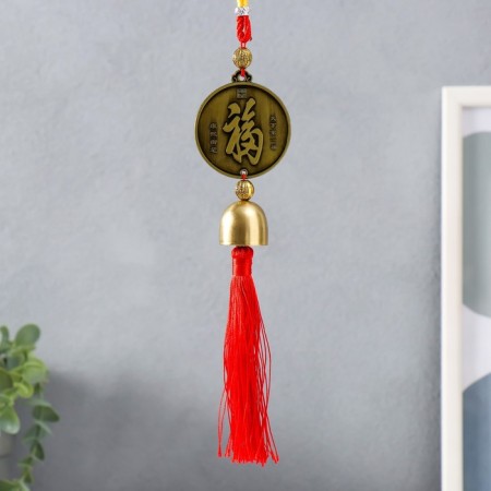 Metal bell "Hieroglyph - blessing" 1 bell d = 2.5 cm 37x5 cm-3