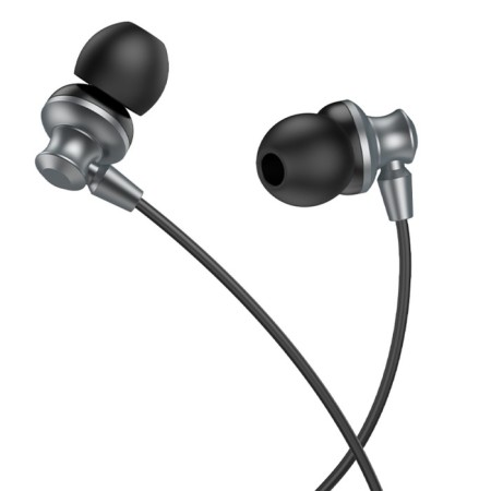 Hoco M98 headphones, wired, vacuum, microphone, 1.2 m, gray-2