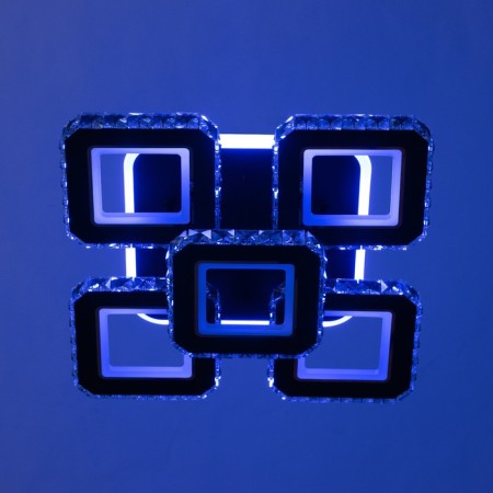 Luer with PDU "Mia" 5XLED 150W 3000-6000K RGB black 38x38x14cm-6