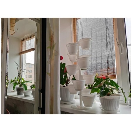 Cascade-Kashpo "Antik", 30 × 30 × 23 cm, for flowers, plastic, white-6