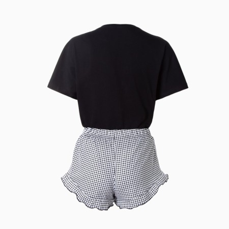 Female homemade set (T -shirt/shorts), black color, size 52-12