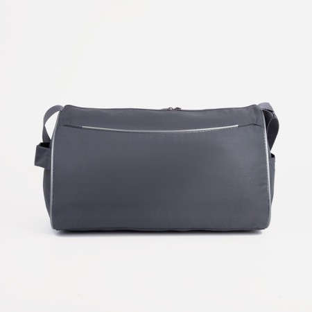 Sports bag on a zipper, adjustable belt, gray color-1
