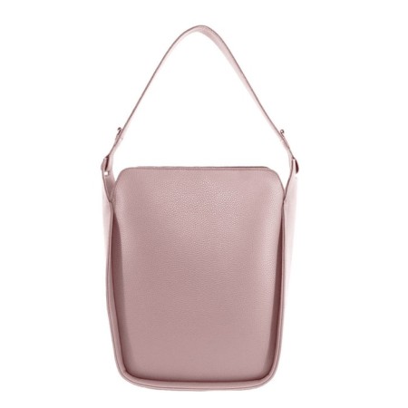 Bag women, genuine leather, pink, 20x10x47 cm-1