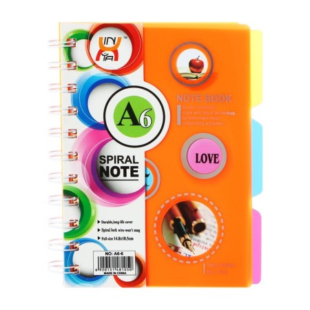 Notepad on the crest A6, 100 sheets, line, plastic cover, with dividers, assorted mix-2