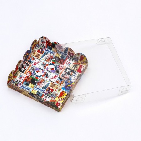 Bearbox, confectionery packaging, "New Year's posters", 12 x 12 x 3 cm, New Year-2