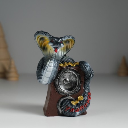Piglite Polystone "The Snake Dark Snow at the safe" 8.3x5.3x11.2 cm