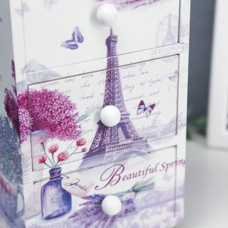 Casket tree chestnut "Eiffel Tower and Lavender" 19.5x11x8 cm-8