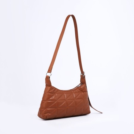 Baget bag with zipper, brown color-3