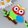 Decor for the creativity of the felt "Owl on the branch" set 2 pcs 11x9 cm