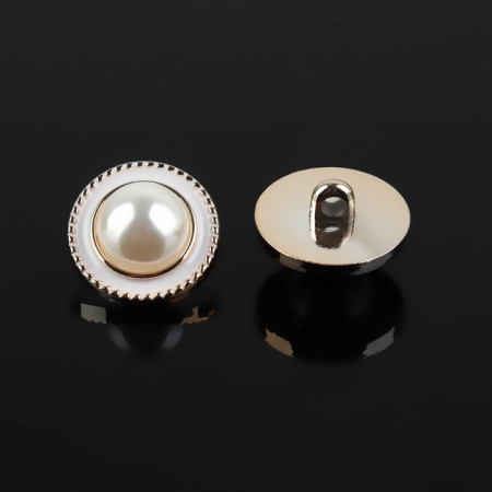 A set of buttons on the leg, d = 21.5 mm, 5 pcs, pearl/gold color-2