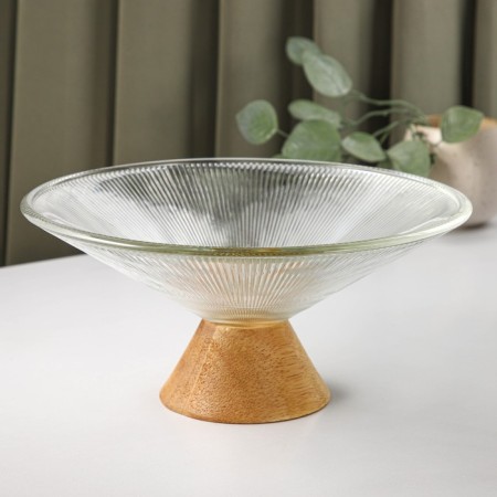 Glass vase for fruits "IVF. Strips ", 1.13 l, 25 × 12 cm