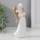 Souvenir Polystone "Angel-Holler with a bird" White with gold 13.5x4.2x6.5 cm