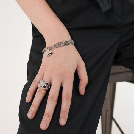 Ring metal "Trend" Infinity, volume, color silver, size 18-5