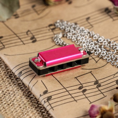 Music Life 4 Harly Harly, 8 tones, 3.5x1.5x1cm, chain 28cm, pink