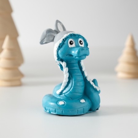 Polystone souvenir "Snake in a hat with hare ears" 3.5x6 cm-6