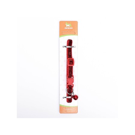 Two -layer collar with Fasteks "Glamur" 30 x 1 cm, red-8