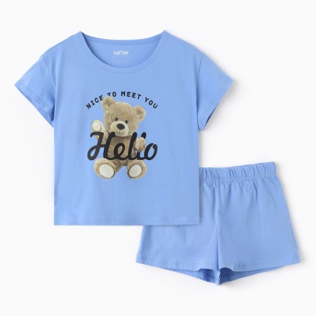 Pajama female (T -shirt and shorts) KAFTAN HELLO p. 48-50, blue-5