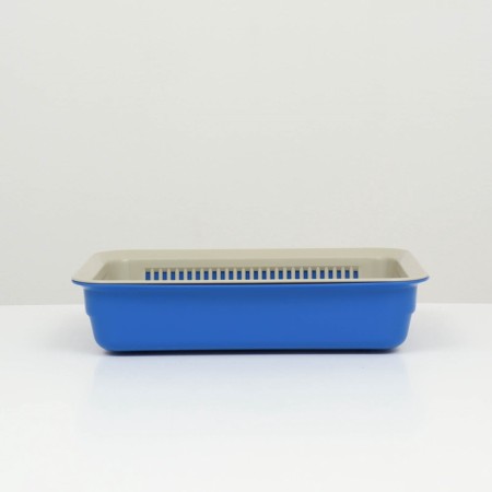 A tray with a grid No. 3, 34 x 25.5 x 7 cm, beige/blue-2