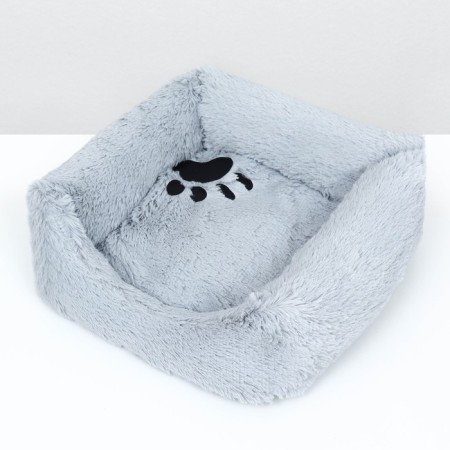 Sungory with a pillow square chubby "Belka", 45 x 45 x15 cm, fur, satin, periodkens, gray-2