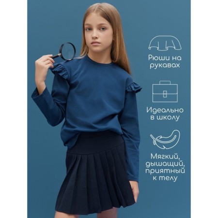 Longsliv children's Amarobaby Ruffle, height 122 cm, blue color-2