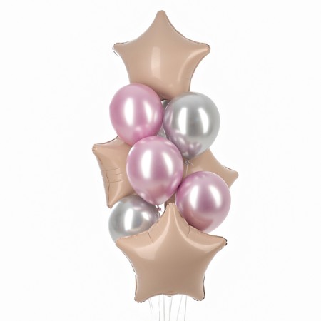 A set of balloons "Strawberry coffee", foil, latex, 10 pcs.-1