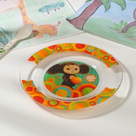 Set of dishes "Cheburashka", 3 items: plate, salad bowl, mug, gift packaging-4