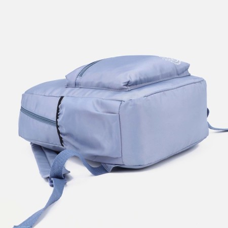 A backpack with a zipper, 3 outer pockets, blue color-2