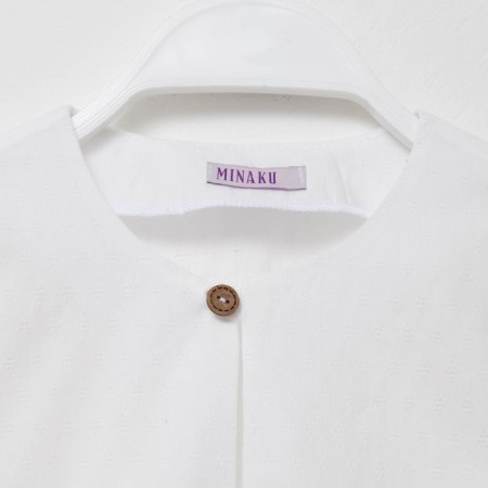 Рубашка для мальчика MINAKU: Cotton Collection цвет белый, рост 122-9