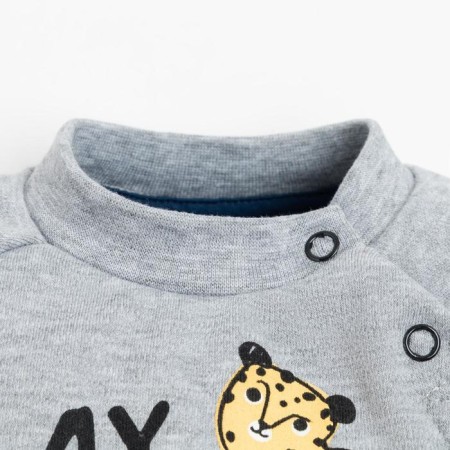 Set: jumper and pants crumb I am “leopards”, gray/blue color, height 68-74 cm-1