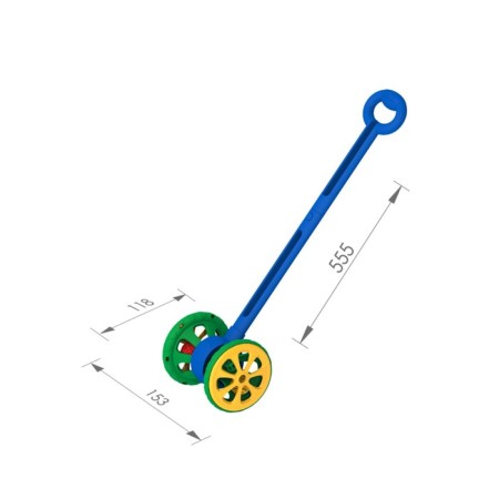 Qatalka "Funny wheels", with balls, color blue-green-1