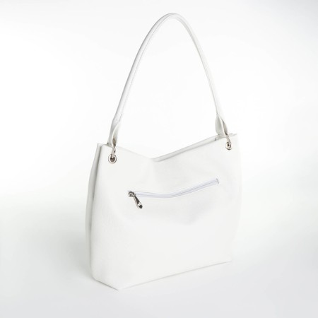 Load bag with a zipper, textura, large size, white color-1