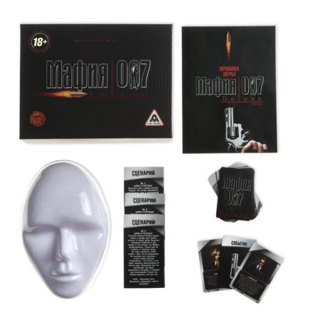 Board role -playing game "Mafia 007" with masks, 36 cards, 18+-1