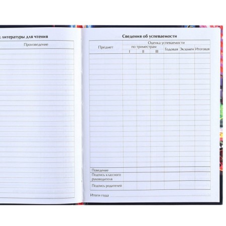 School diary, grade 1-11 in a hard cover, partial UV varnish, 40 l, cars-2
