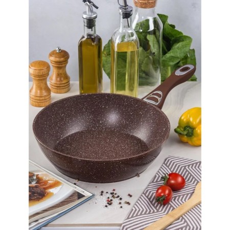 Pan 28 cm BK-7883, d = 28 cm deep, handle Soft Touch, black chocolate-8