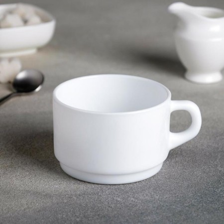 Empilable cup, 280 ml, stacked, white color