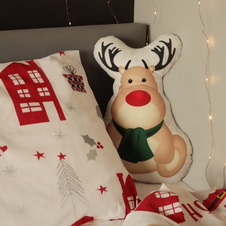 New Year. Decorative Ethel Pillow "Deer" 30*32 cm
