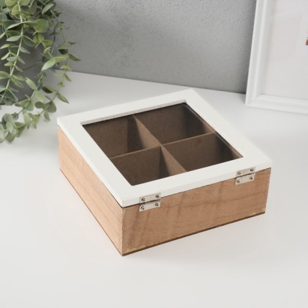Casket tree with divisions "Tea tree branch" 18x18x7 cm-2