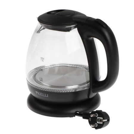 Electric kettle Kelli KL-1370, glass, 1 l, 1100 watts, black-1
