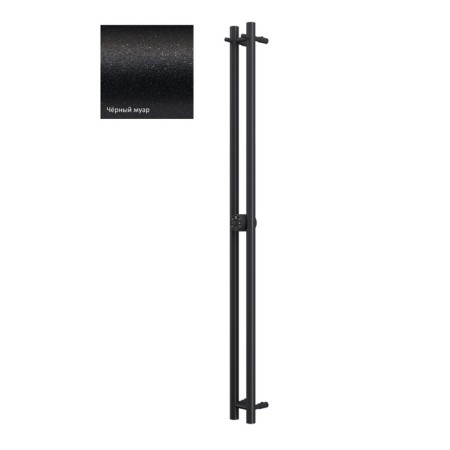 Terminus duo electric heated towel rail "Circle", 1400x114 mm, Black Muar